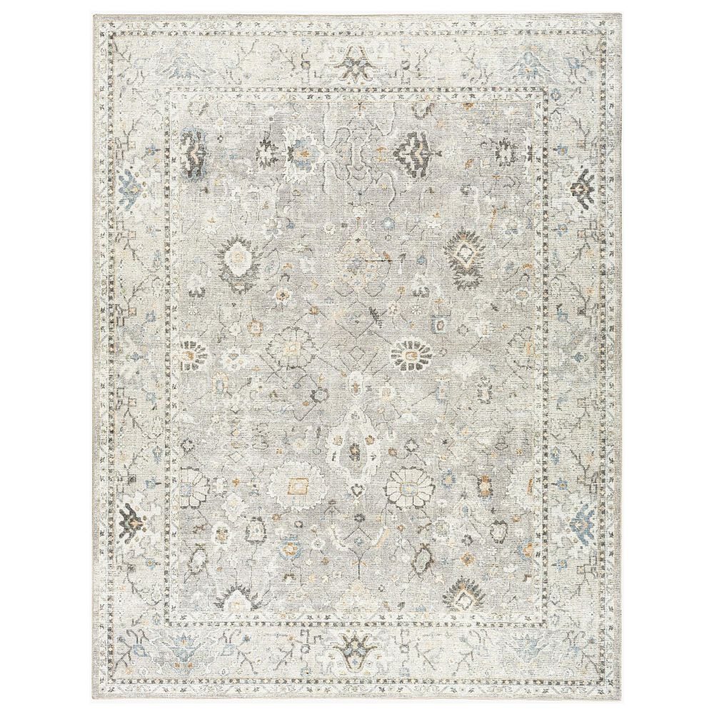 Surya Davina 2"2" x 3"9" Medium Gray, Light Beige, Brown, Denim and White Area Rug, , large
