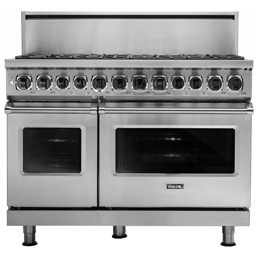 Viking Range 48&quot; Freestanding Dual Fuel Range with 8 Burners in Stainless Steel, , large