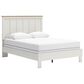 Ashley Linnocreek Queen Panel Bed in White and Warm Brown, , large
