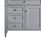 James Martin Vanities Brittany 36" Single Bathroom Vanity in Urban Gray with 3 cm Victorian Silver Quartz Top and Rectangular Sink, , large
