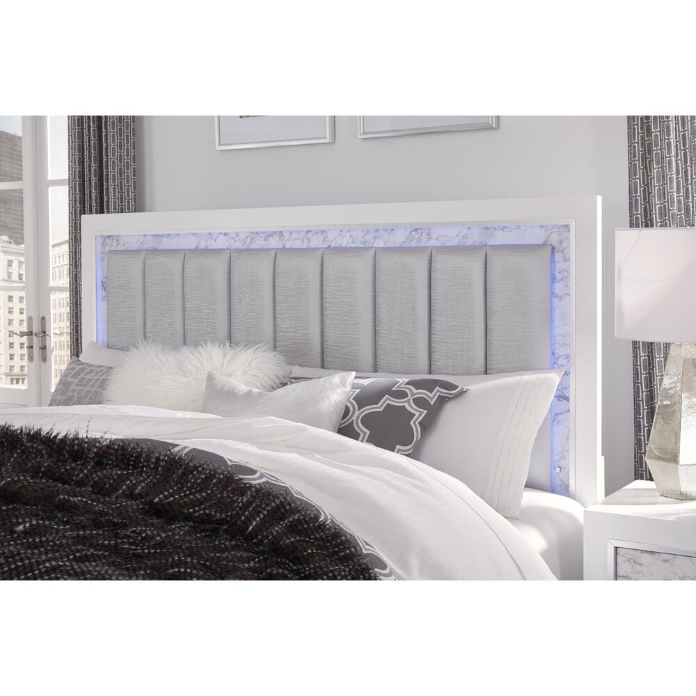 Global Furniture USA Santorini King Panel Bed in White, , large