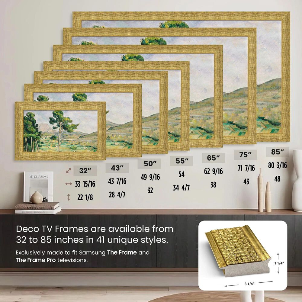 Deco TV Frames Premiere 75" Frame Bezel for Samsung the Frame TV in Gatsby Gold, , large