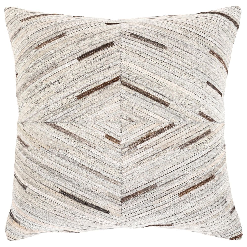 Surya Zander 20" x 20" Throw Pillow in Dark Brown, Medium Gray and Charcoal, , large