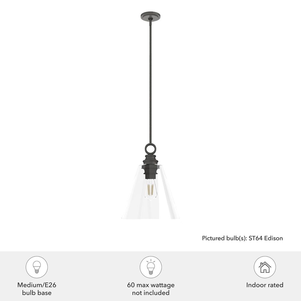 Hunter Klein 14&quot; 1-Light Pendant in Noble Bronze, , large