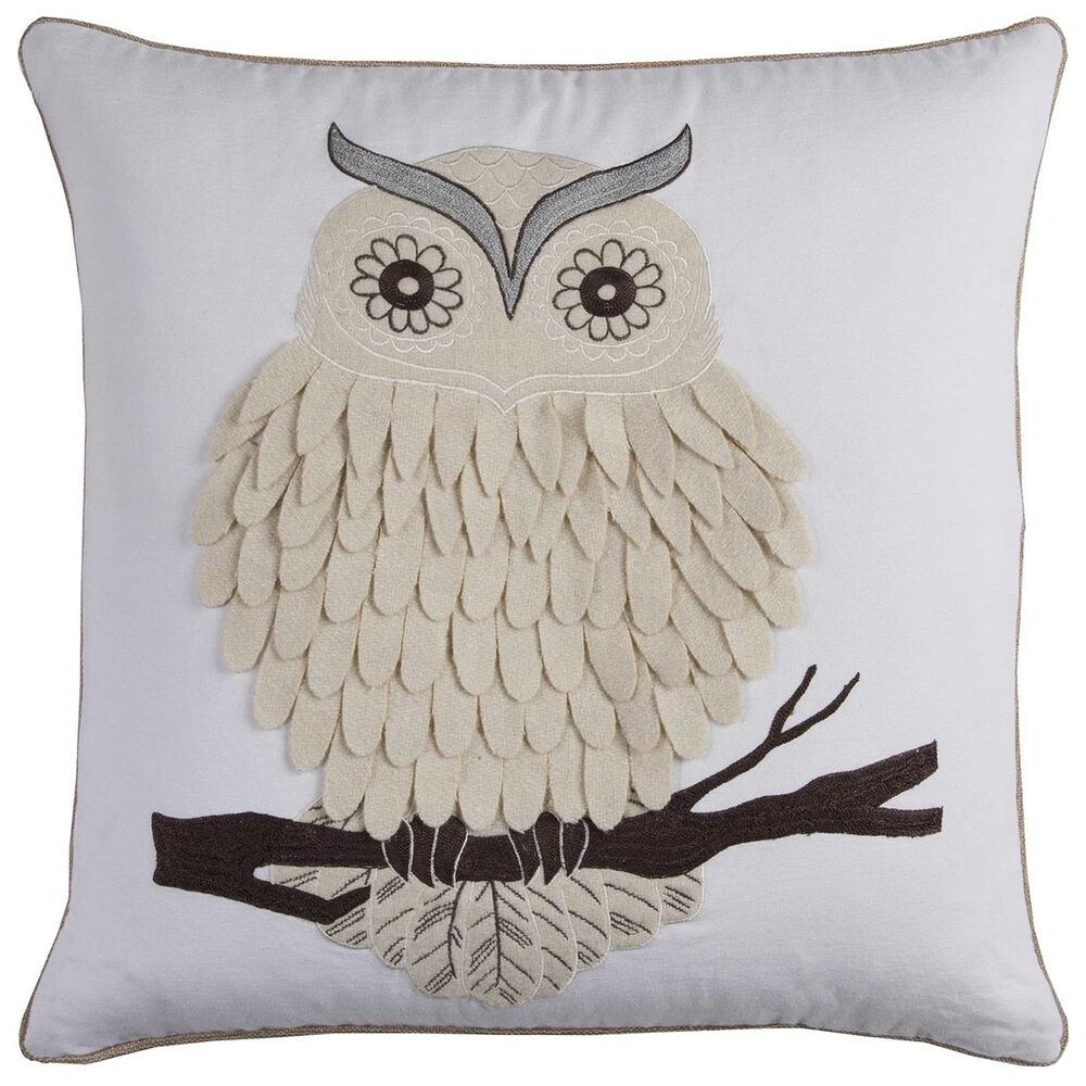 Rizzy Home 20" x 20" Pillow Cover in White with Owl, , large