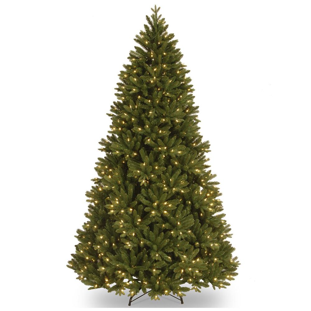 National Tree 7.5" Feel Real Scandinavian Fir Hinged Tree with 750 White Lights, , large