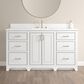 37B Lucerne 60" Single Bathroom Vanity in Bright White with Marble Top and Backsplash, , large