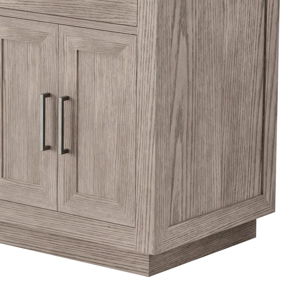 Lexora Home Abbey 60" Double Bathroom Vanity in Grey Oak with 2 cm White Carrara Marble Top and Rectangular Sinks, , large