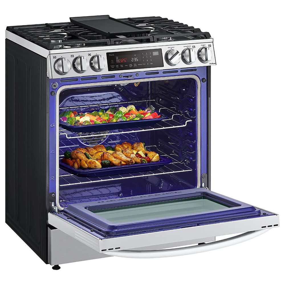 LG 6.3 Cu. Ft. Smart Wi-Fi Enabled ProBake Convection InstaView Slide-In Gas Range with Air Fry in Print Proof Stainless Steel, , large