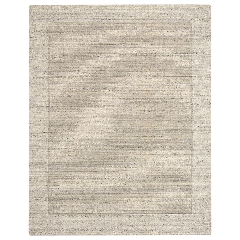 Nourison Ridge Grey and Ivory 5"3" x 7"3" Area Rug, , large