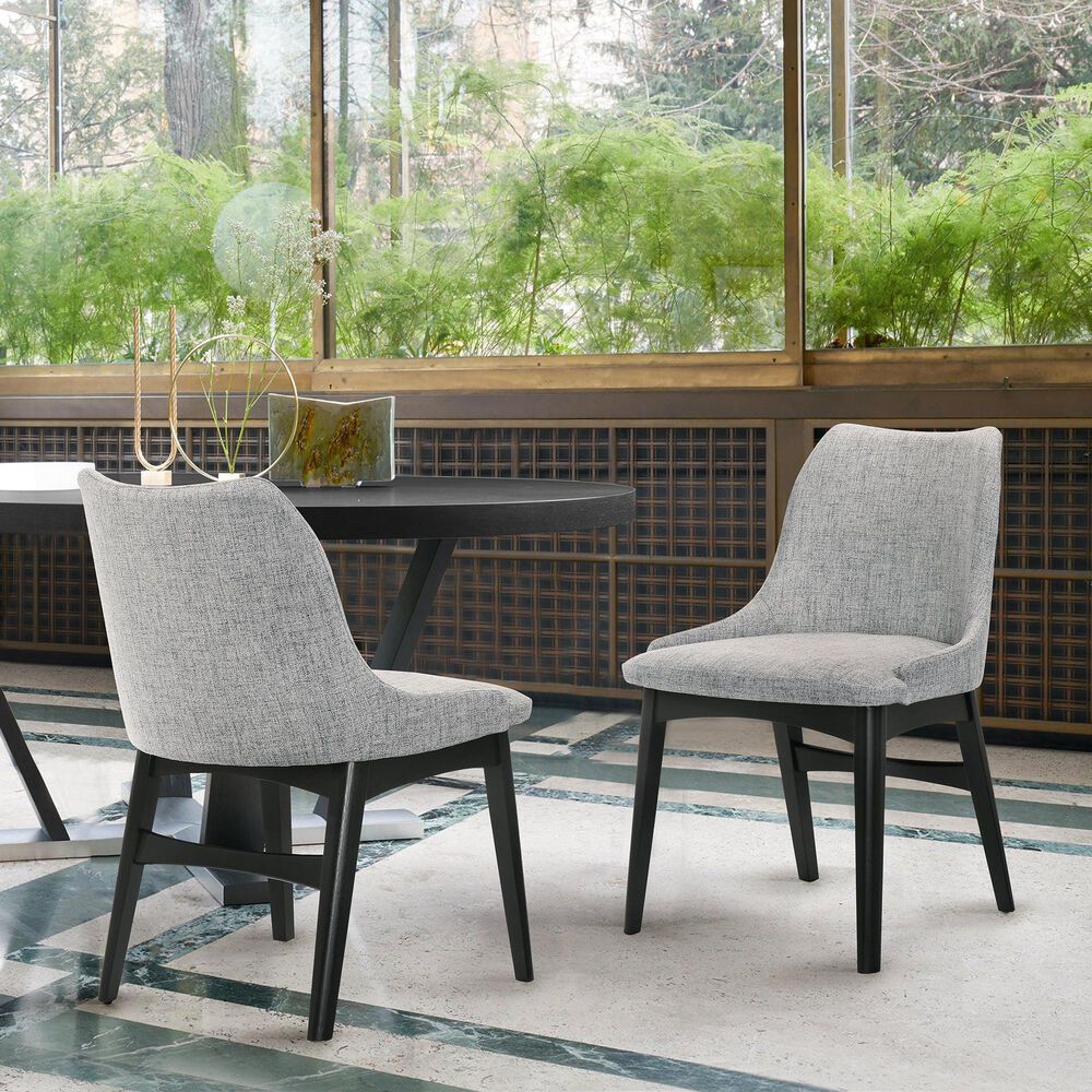 Blue River Arcadia and Azalea 5-Piece 48&quot; Dining Set with Gray Cushion in Black, , large