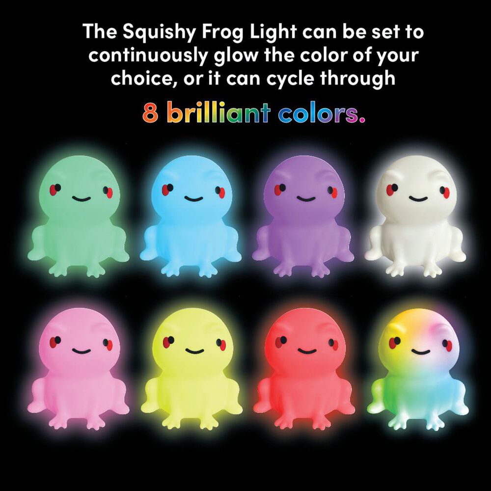InnoVibe Color-Changing Squishy Frog RGB Touch Night Light, , large