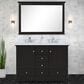 Lexora Home Dukes 48" Double Bathroom Vanity in Espresso with 2 cm White Cultured Marble Top, Rectangular Sinks and 46" Mirror, , large