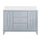 37B Kinsale 48" Single Bathroom Vanity Cabinet in Soft Blue with White Composite Stone Top and Backsplash, , large