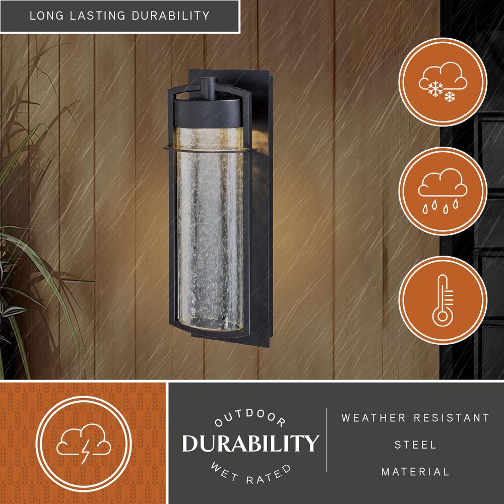 Vaxcel Logan 15.5" 1-Light Outdoor Wall Sconce in Carbon Bronze, , large