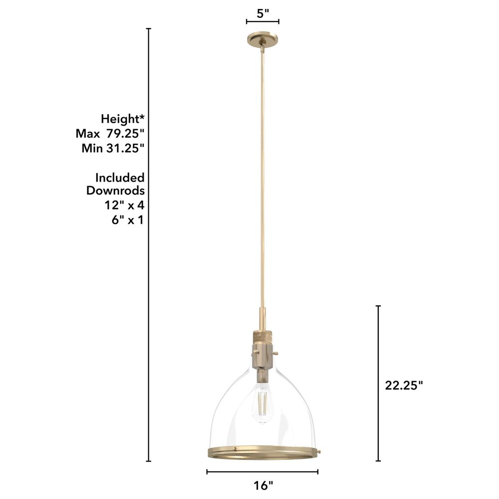 Hunter Van Nuys 16&quot; 1-Light Pendant in Alturas Gold, , large