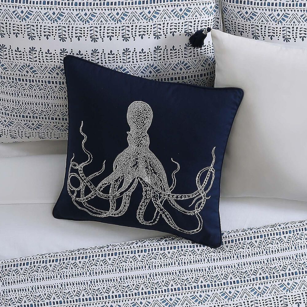 Pem America Ocean Front Resort Reef Square Pillow in White and Blue, , large