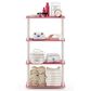 HOMLUX Turn-N-Tube 4-Tier Multipurpose Shelf Display Rack in Pink and White, , large
