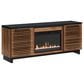 Legends Home Graceland 69" Fireplace Console with Fireplace Insert in Bourbon and Black, , large