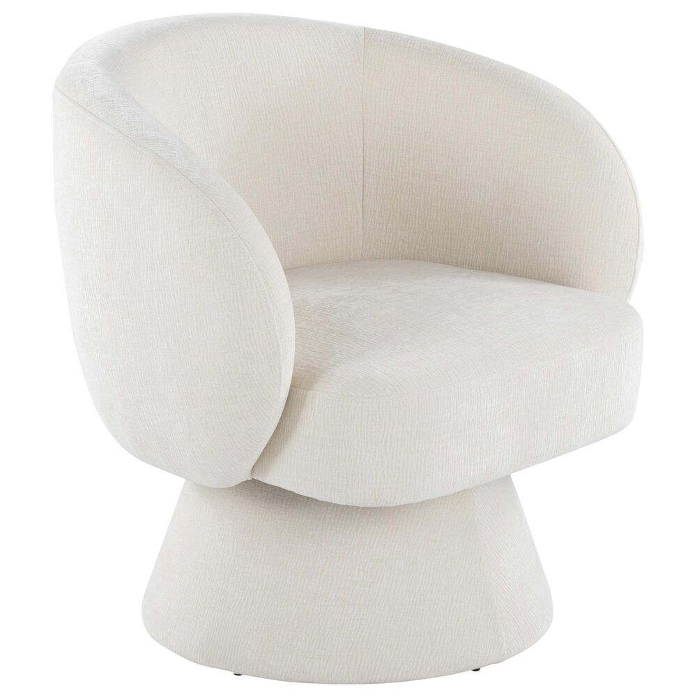 LumiSource Fran Swivel Accent Chair in Cream, , large