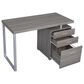 Pacific Landing Brennan 3-Drawer Office Desk in Weathered Grey and Silver, , large