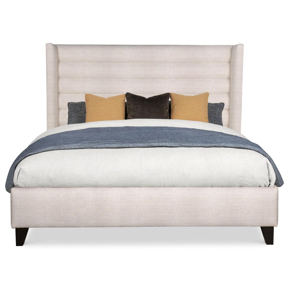 CENTURY Details Case King Upholstered Wingback Bed in Charbrown, , large
