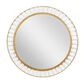 Maple and Jade 32" Round Wall Mirror in Golden Brown and White, , large