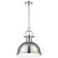 Golden Lighting Duncan 1-Light Pendant with Chain in Chrome, , large