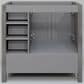 Lexora Home Jacques 36" Left Offset Single Bathroom Vanity in Distressed Grey with 2 cm White Quartz Top and Rectangular Sink, , large