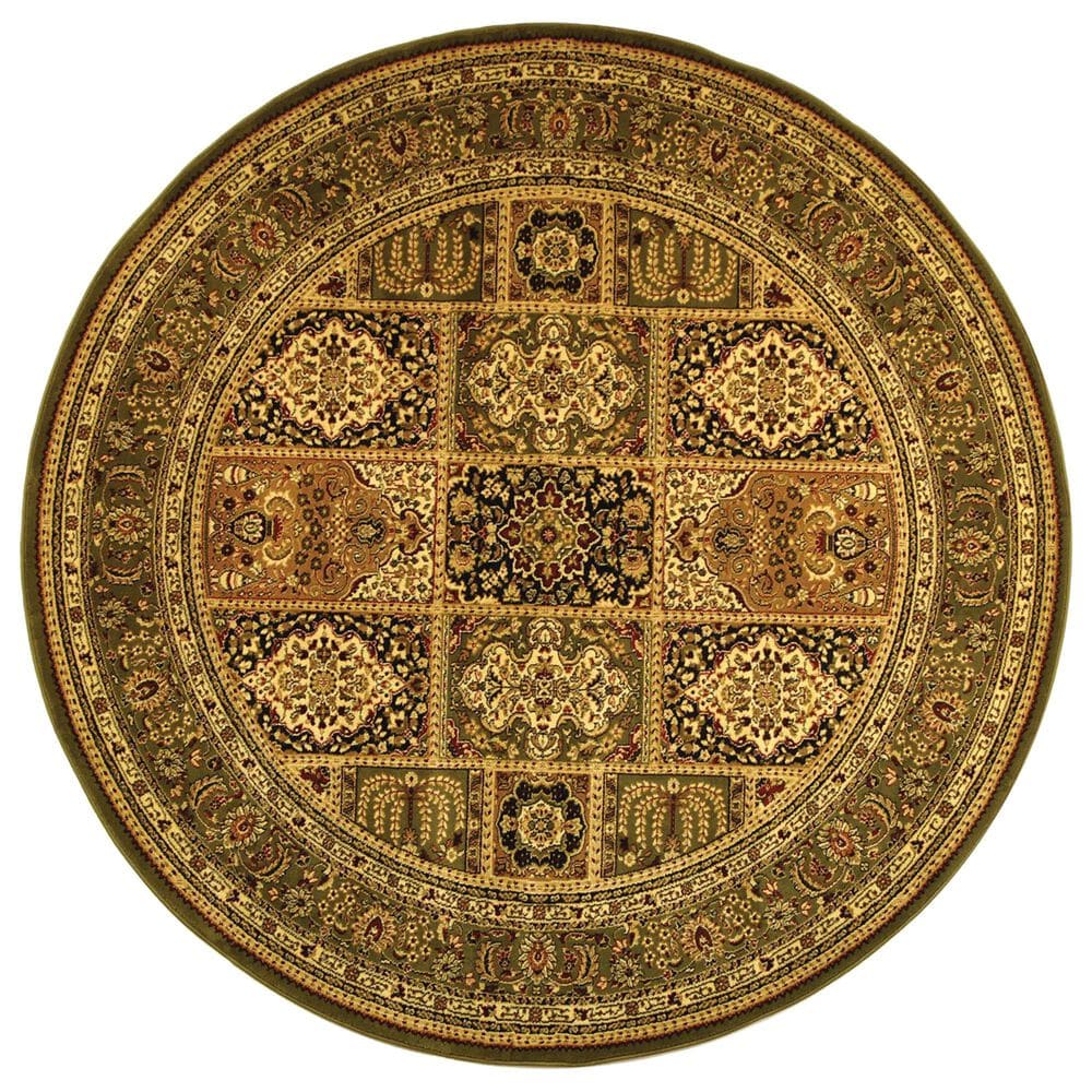 Safavieh Lyndhurst 10" Round Multicolor and Green Area Rug, , large