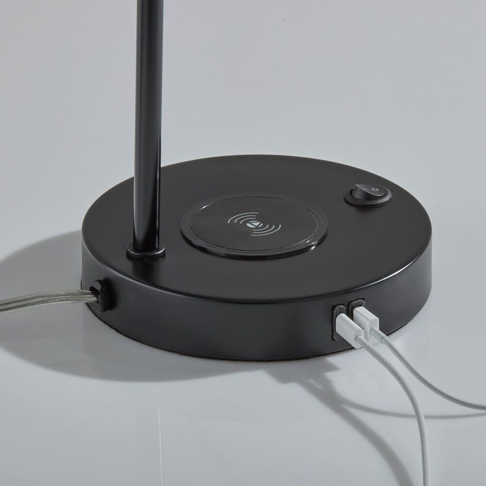 Adesso Emery Desk Lamp with Supercharger in Black, , large