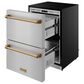 Thor Kitchen Gordon Ramsay 5.4 Cu. Ft. Undercounter Drawer Freezer with Bronze Handle Kit in Stainless Steel, , large