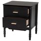Baxton Studio Marisela 2-Drawer Nightstand in Black, , large