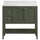 37B Ravello 36" Single Bathroom Vanity Cabinet in Deep Olive Green with Marble Top and Backsplash, , large
