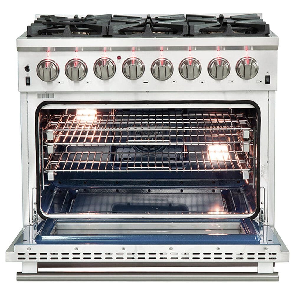 Forno Capriasca 36" Freestanding Dual Fuel Range in Stainless Steel, , large