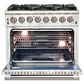 Forno Capriasca 36" Freestanding Dual Fuel Range in Stainless Steel, , large