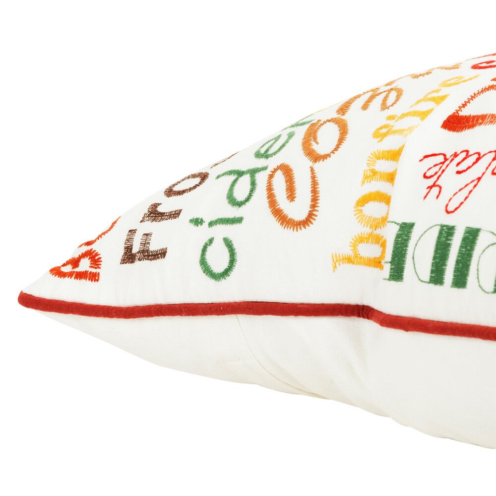 Rizzy Home 20&quot; x 20&quot; Down Filled Throw Pillow in Ivory and Multicolor, , large