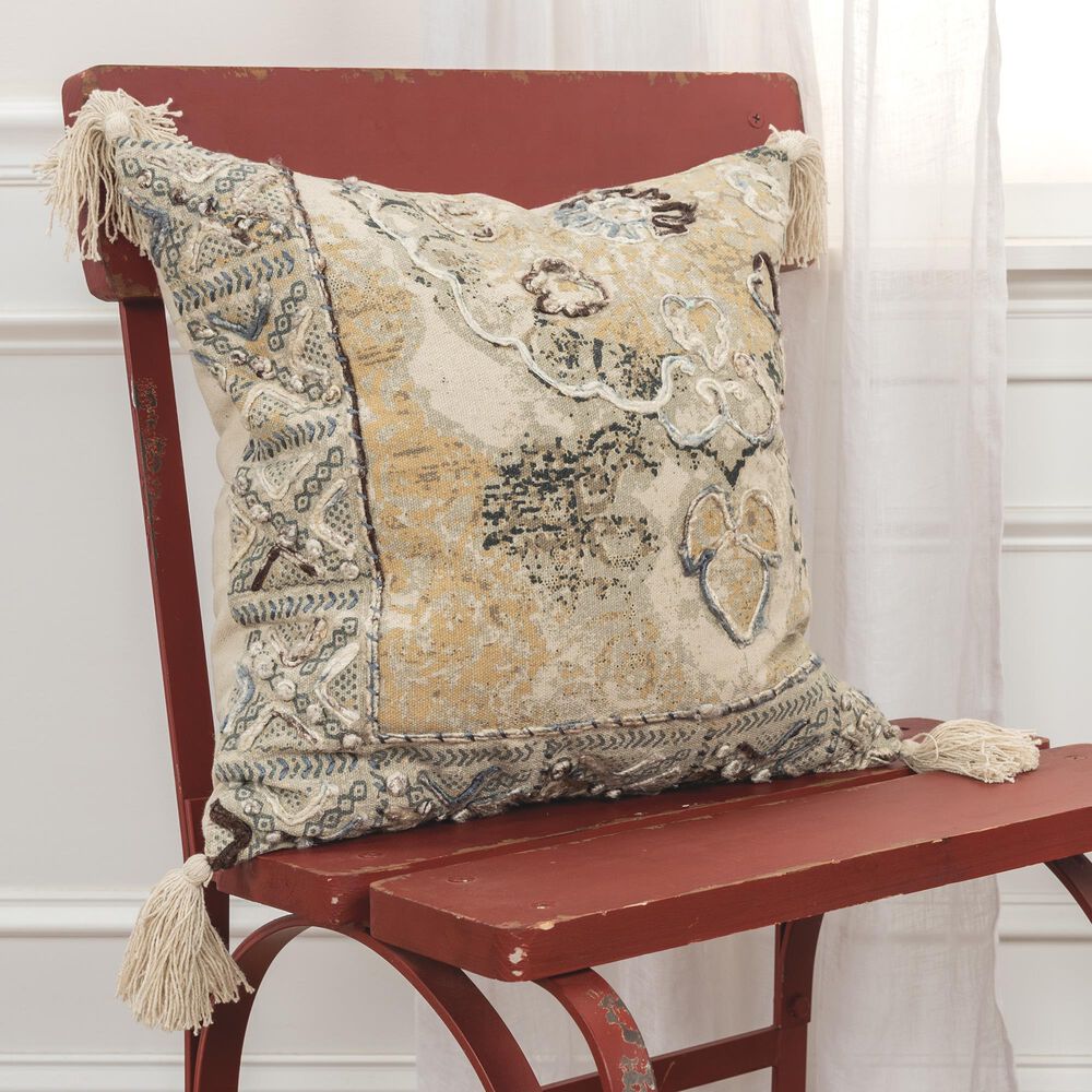 Rizzy Home Abstract 20" Poly Filled Pillow in Natural, , large