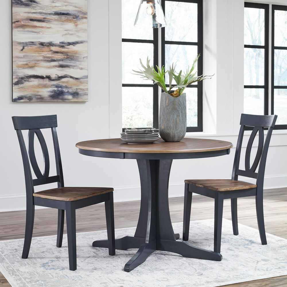 Ashley Landocken Dining Chair in Brown and Blue &#40;Set of 2&#41;, , large