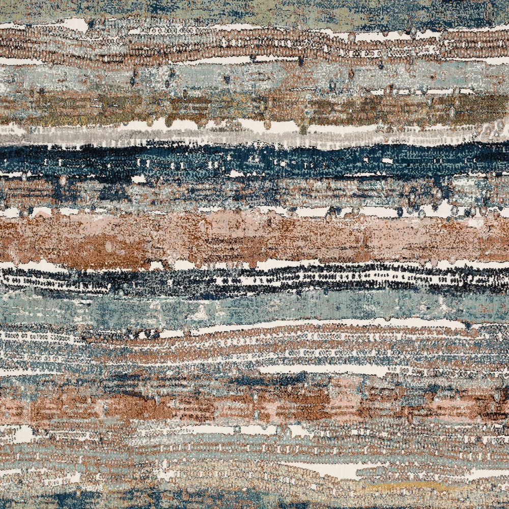 Karastan Epiphany Colorful Waves 2&#39;4&quot; x 7&#39;10&quot; Robin&#39;s Egg Runner, , large