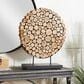 Maple and Jade Abstract Decorative Sculpture with Stand in Oiled Brown and Black, , large