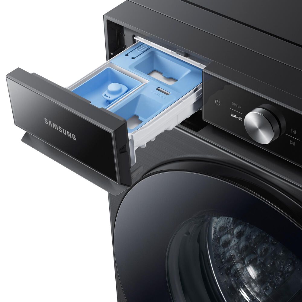 Samsung Bespoke 5.3 Cu. Ft. Front load Washer with Super Speed Wash and AI Smart Dial in Brushed Black, , large