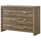 Crown Mark Valor 6-Drawer Dresser in Light Brown, , large