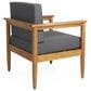Hearth and Haven Gavin Outdoor Armchair with Cushions in Dark Gray, , large
