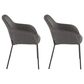 LumiSource Daniella Arm Chair with Charcoal Cushion in Black (Set of 2), , large