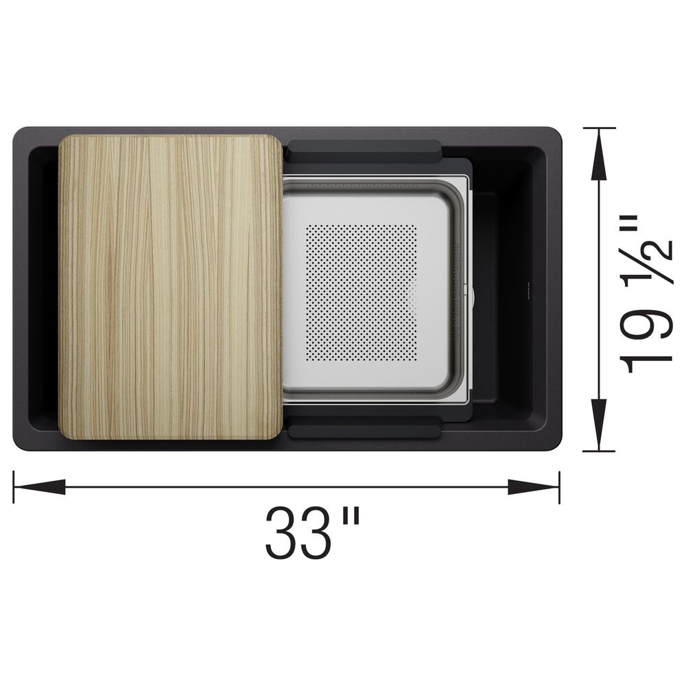 Blanco Inteos 33" Single Bowl Kitchen Sinks in Coal Black, , large