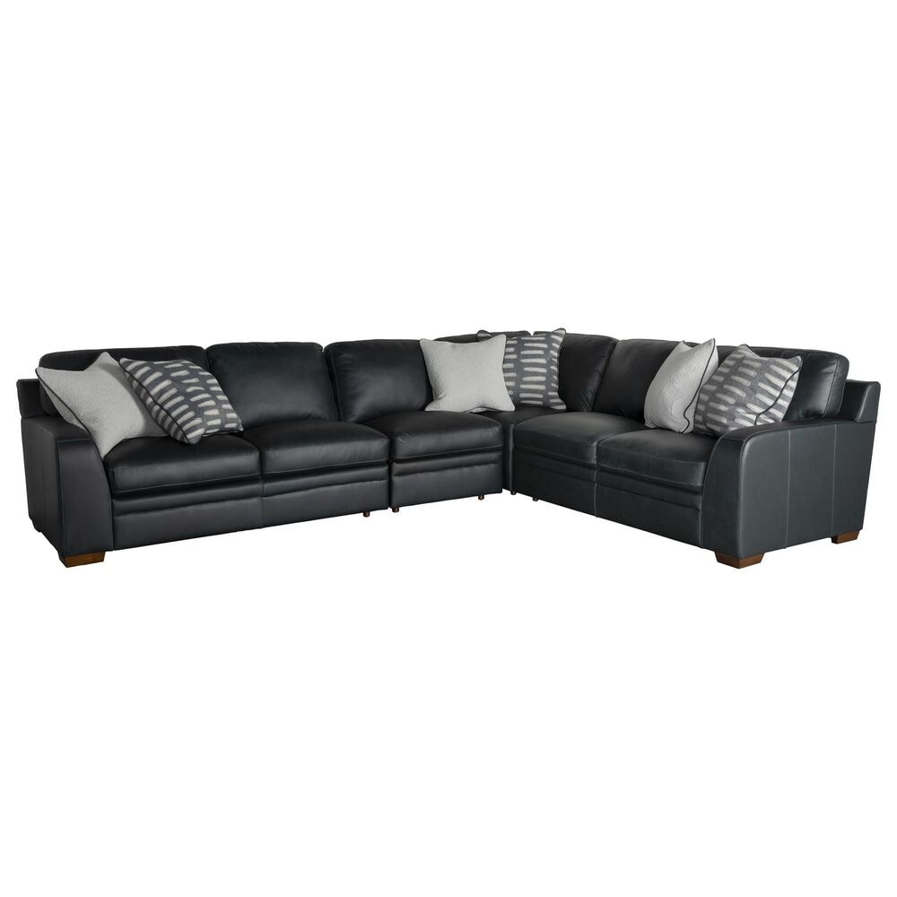 Sienna Designs 4-Piece Leather Sectional in Volcano Blue, , large