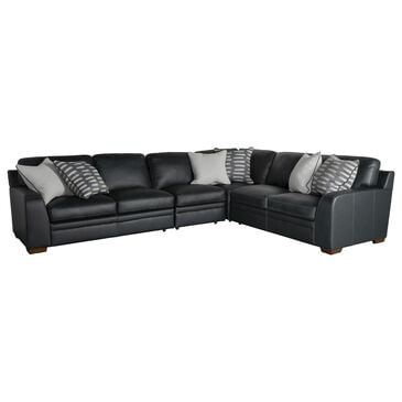 Sienna Designs 4-Piece Leather Sectional in Volcano Blue, , large