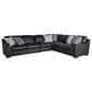 Sienna Designs 4-Piece Leather Sectional in Volcano Blue, , large