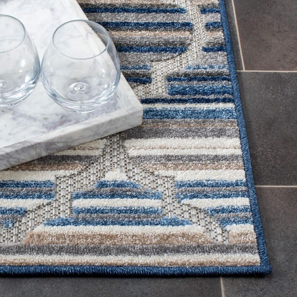 Safavieh Cabana CBN333M 5&#39;3&quot; Square Blue and Grey Indoor/Outdoor Area Performance Rug, , large
